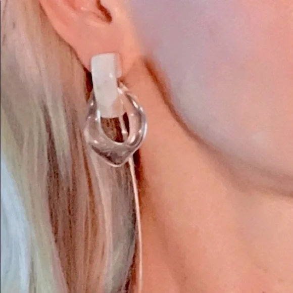 Last pair! ⭐️ Anthro geometric hoop earrings - Picture 2 of 7